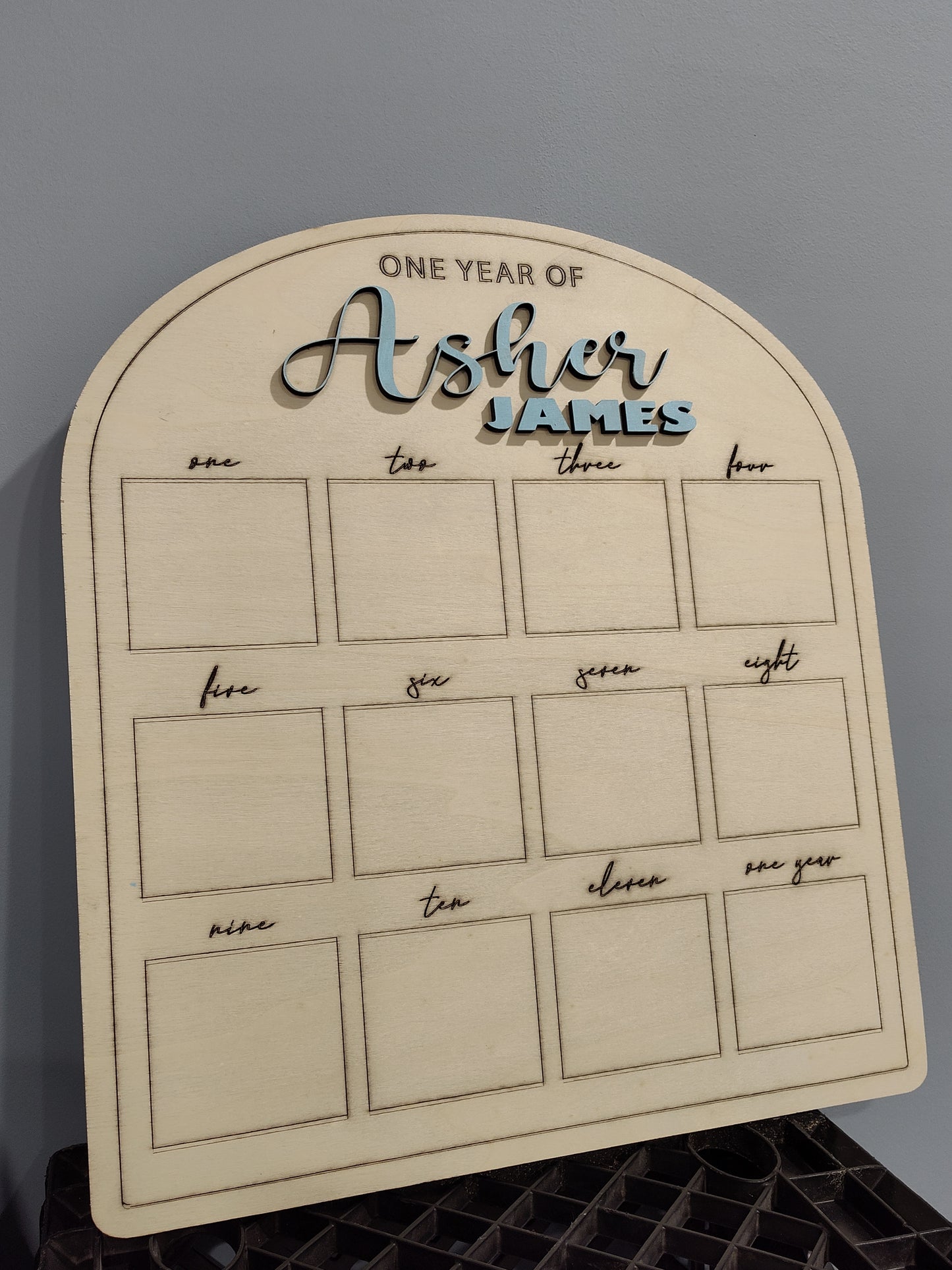 My First Year/ One Year of Photo Board/ Wooden Milestone Board/ 1st Birthday Milestone Board/ First Birthday Decorations/ 12 Months Photo